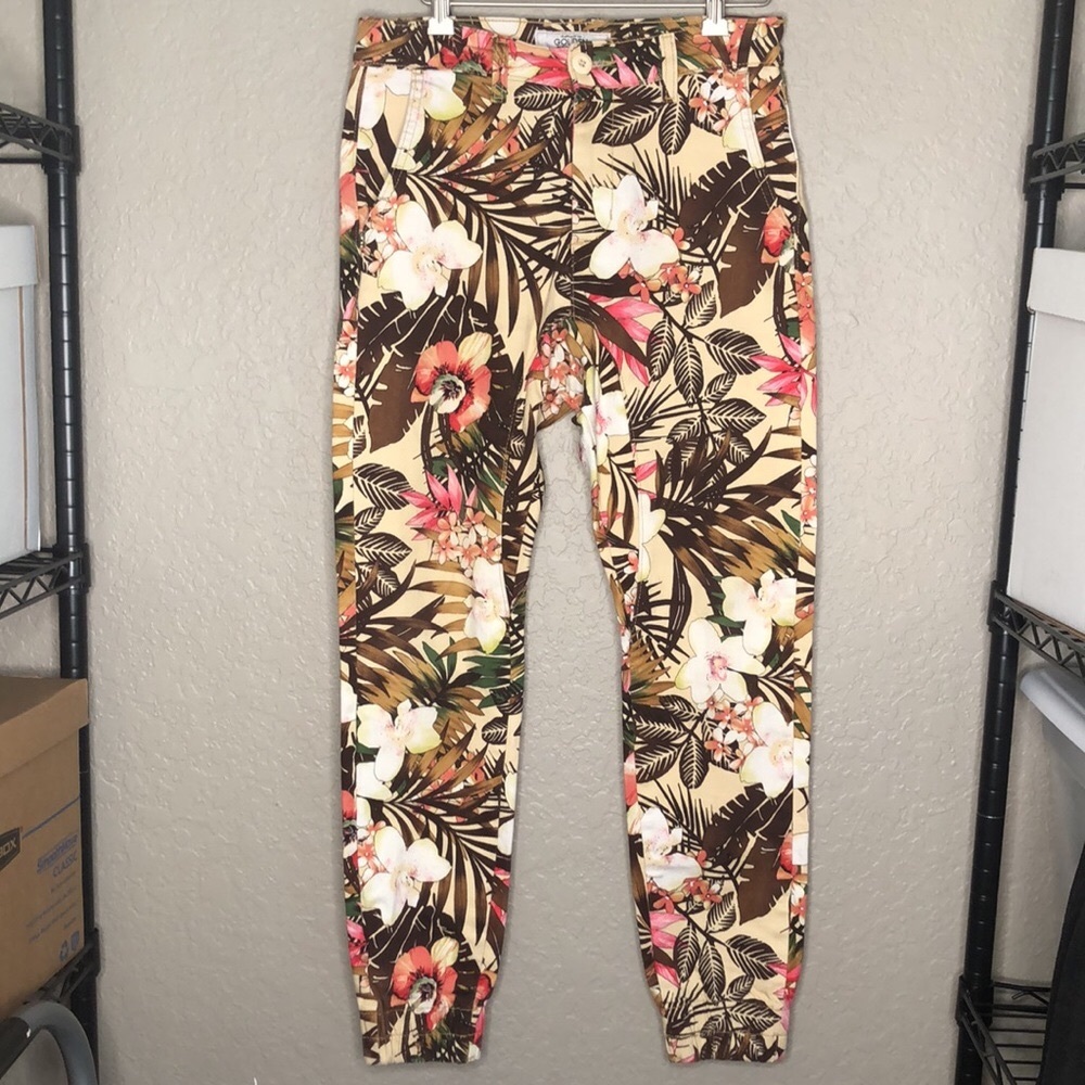 GOLDEN DENIM Marathon Malibu jogger denim pants  tropical print